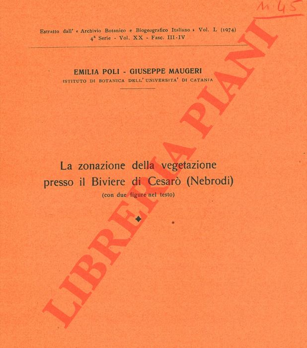 POLI Emilia - MAUGERI Giuseppe - - La zonazione della vegetazione presso il Biviere di Cesar (Nebrodi) .