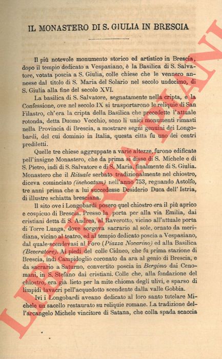 ROSA G. - - Il Monastero di S. Giulia in Brescia.