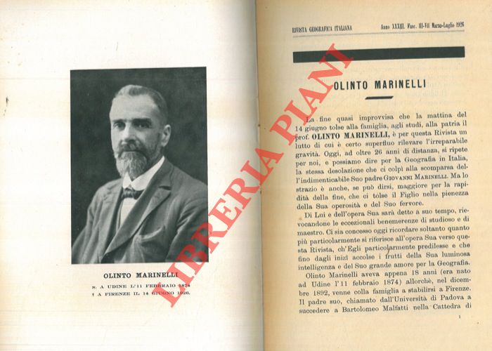 (Rivista Geografica Italiana) - - Olinto Marinelli.