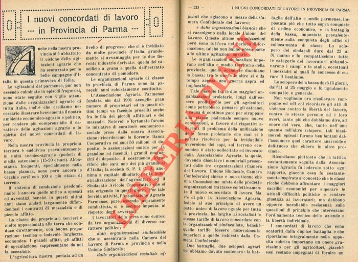 GENNARI Giulio - - I nuovi concordati di lavoro in provincia di Parma.