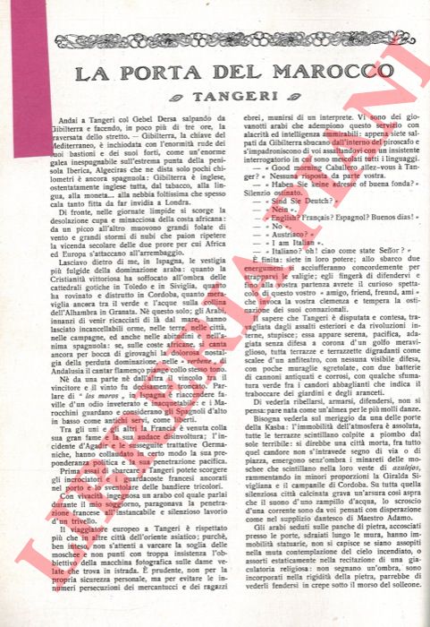 CALZINI Raffaele - - La porta del Marocco 'Tangeri' .