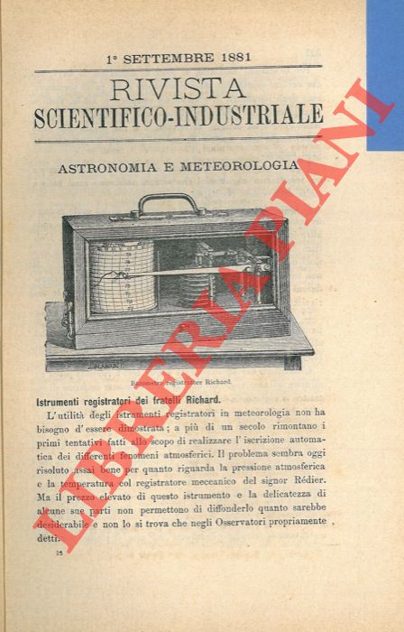 - - Istrumenti registratori dei fratelli Richard.