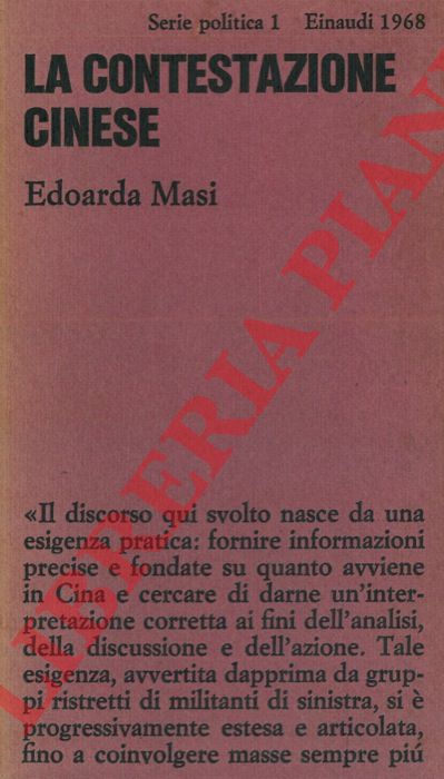 MASI Edoarda - - La contestazione cinese.