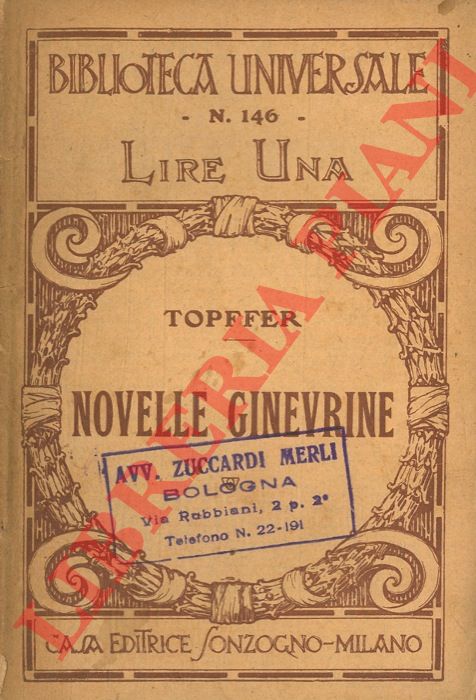 TOPFFER - - Novelle ginevrine - La biblioteca di mio zio - Il colle d'Anterne - Il lago di Gers.