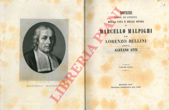ATTI Gaetano - - Notizie edite ed inedite della vita e delle opere di Marcello Malpighi e di Lorenzo Bellini.