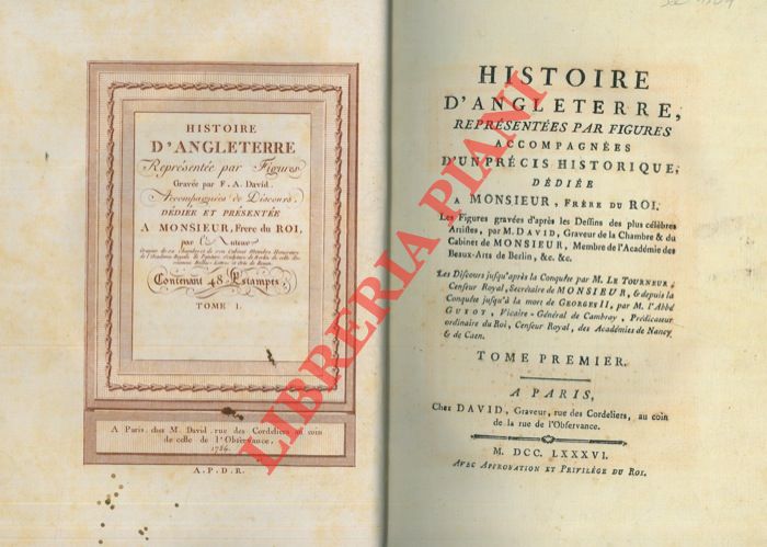 DAVID F.-A. (Franois-Anne) - LE TOURNEUR (Pierre) - GUYOT (Guillaume Germain) - MILCENT (Jean-Baptiste) -  - Histoire d'Angleterre, Reprsente par Figures Graves par F.A. David. Accompagnes de Discours.