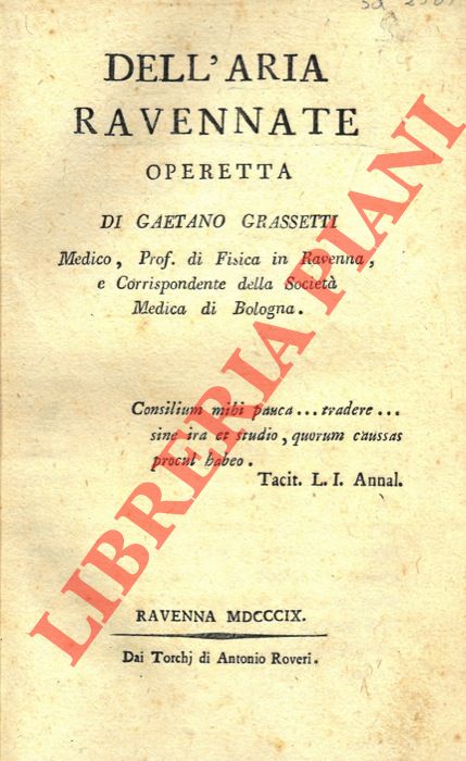 GRASSETTI Gaetano - - Dell'aria ravennate. Operetta.