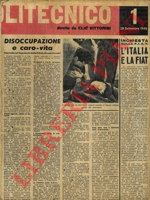 - - Il Politecnico. Diretto da Elio Vittorini.