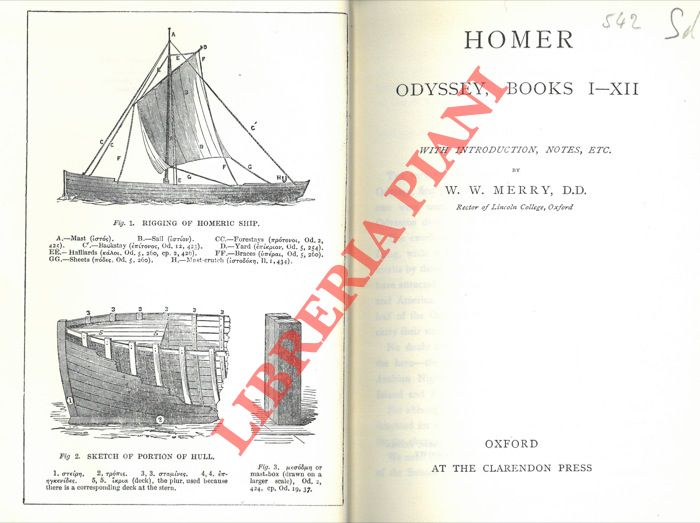 OMERO - - Odissey, Books I-XII. Books XIII-XXIV. With Introduction, Notes, etc. by W.W. Merry.