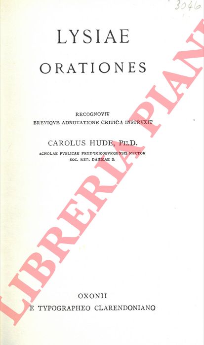 (HUDE Carolus) - - Lysiae Orationes.