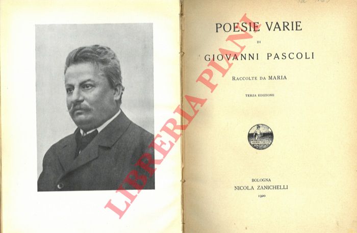 PASCOLI Giovanni - Poesie varie. Raccolte e riordinate da Maria.