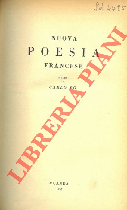 (BO Carlo) - - Nuova poesia francese.