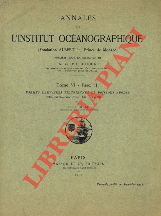 ROULE Louis - - Formes larvaires tiluriennes de poissons apodes recueillies par le 
