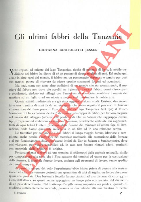 BORTOLOTTI JENSEN Giovanna - - Gli ultimi fabbri della Tanzania.