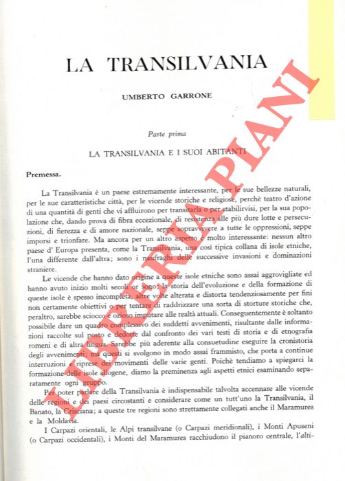 GARRONE Umberto - - La Transilvania.