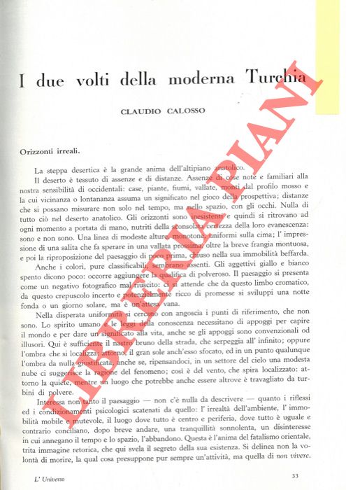 CALOSSO Claudio - - I due volti della moderna Turchia.