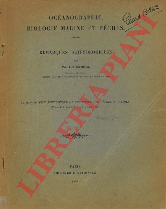 LE DANOIS Ed. - - Remarques ichtyologiques.