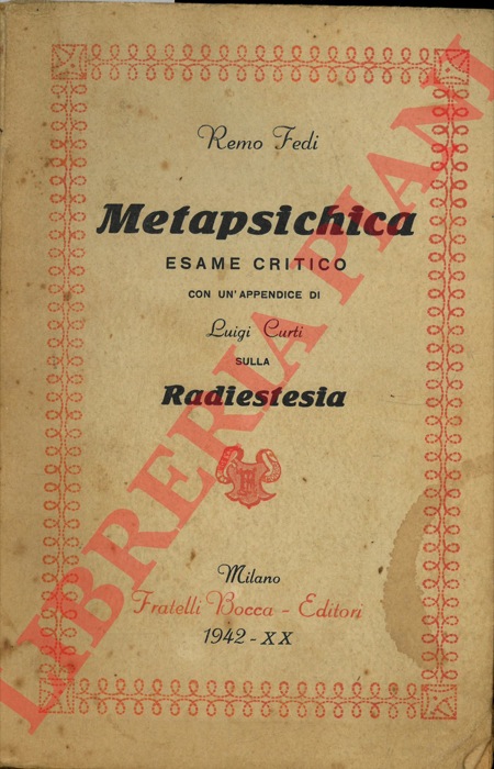 FEDI Remo - - Metapsichica.