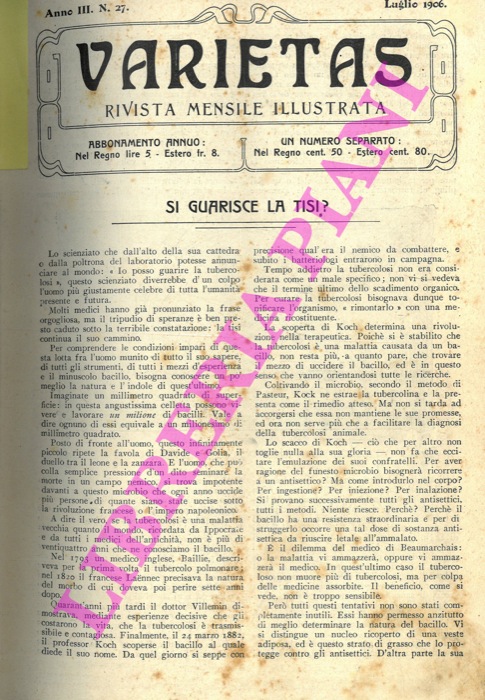 FRIEMANN B. , Dott. - - Si guarisce la tisi?