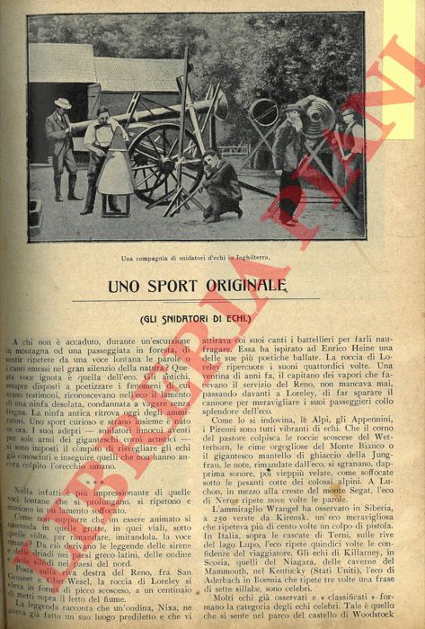 - - Uno sport originale (gli snidatori di echi) .
