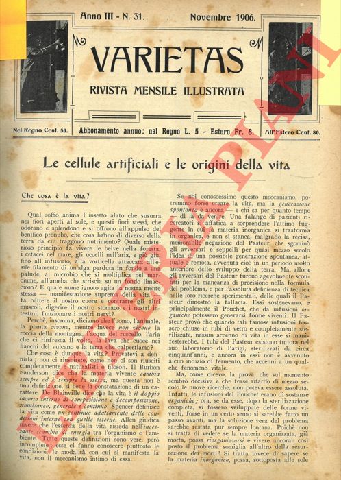 LO FORTE Giacomo - - Le cellule artificiali e le origini della vita.
