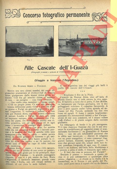 PICARDI Vincenzo - - Alle Cascate dell'I-Guaz (Viaggio a traverso lArgentina) .