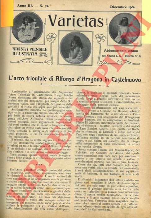 SCALINGER G. M. - - L'arco trionfale di Alfonso d'Aragona in Castelnuovo.
