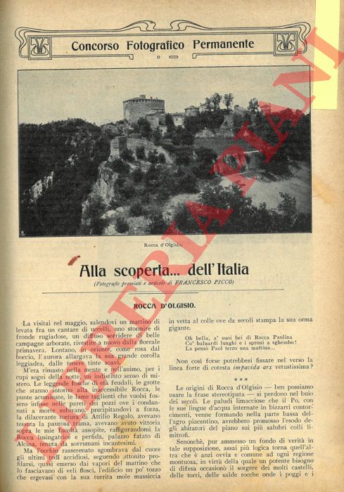 PICCO Francesco - - Alla scopertadell'Italia. Rocca d'Olgisio.