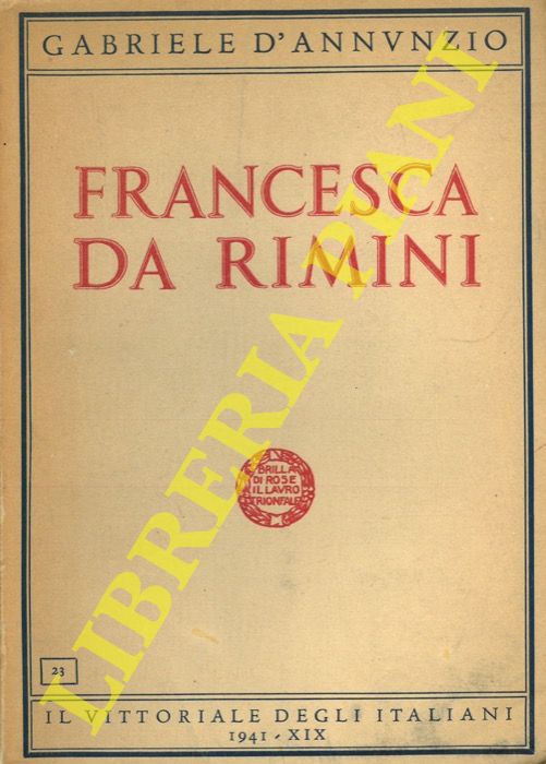 D'ANNUNZIO Gabriele - - Francesca da Rimini.