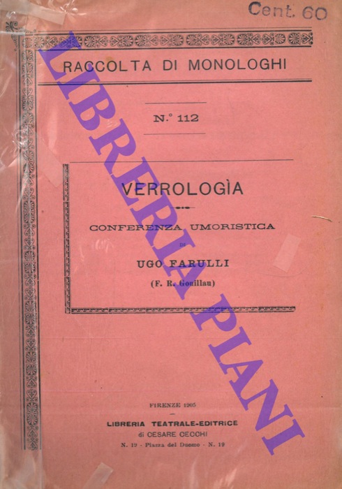 FARULLI Ugo (F.R. Gouillau) - - Verrologia. Conferenza umoristica.