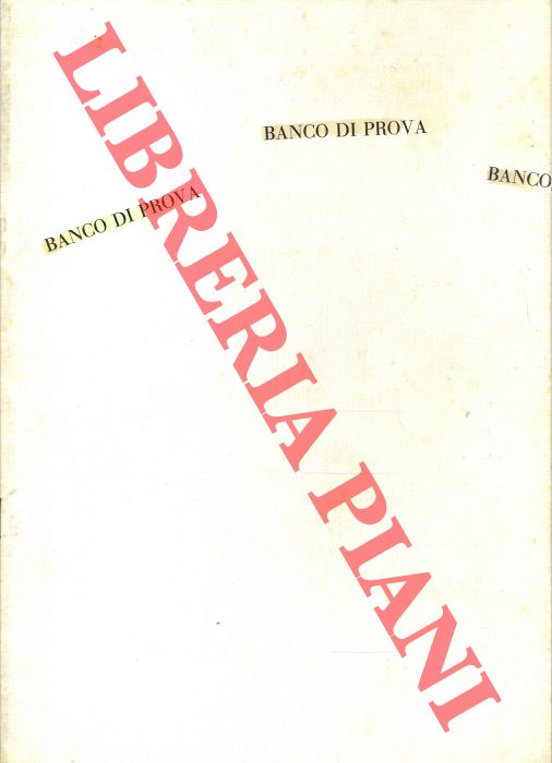 (DI PIETRANTONIO Giacinto) - - Banco di prova.