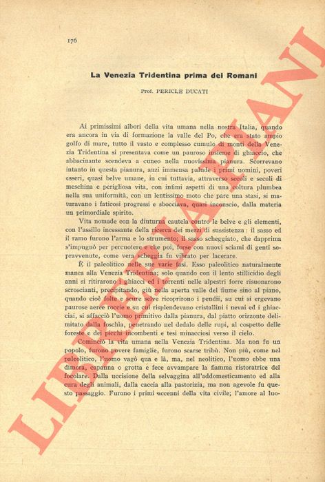 DUCATI Pericle - - La Venezia Tridentina prima dei Romani.