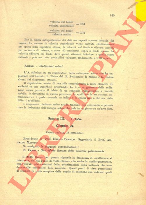 FERMI E. - - Sull'effetto Raman delle molecole poliatomiche.