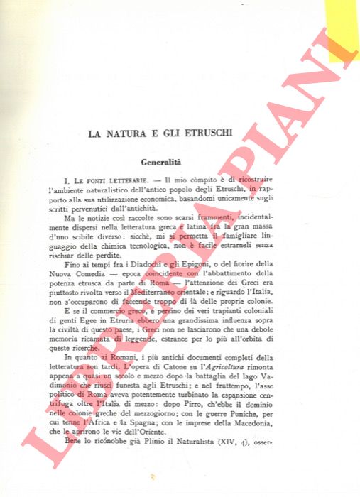 BONACELLI A. - - La natura e gli Etruschi.