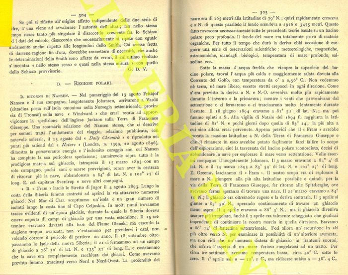 - - Il ritorno di Nansen.