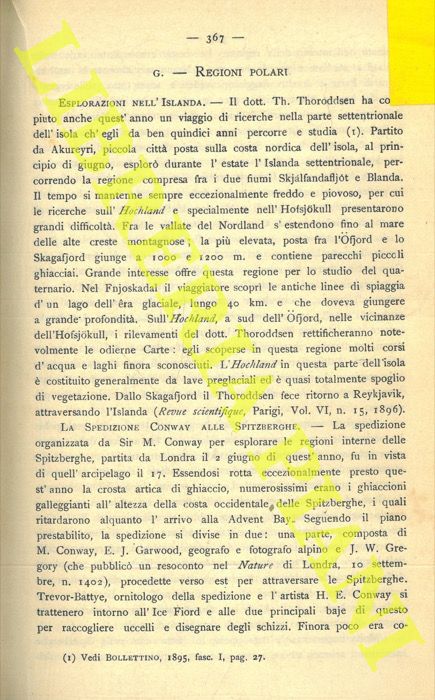 - - La Spedizione Conway alle Spitzberghe. Sui risultati scientifici della spedizione Nansen.