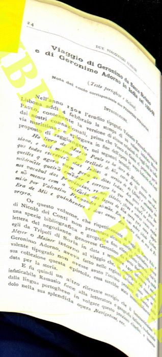 PERAGALLO Prospero - - Viaggio di Geronimo da Santo Stefano e di Geronimo Adorno in India nel 1494-99.
