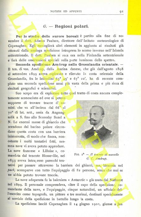 - - Seconda spedizione Amdrup nella Groenlandia orientale. Ritorno d'un membro della spedizone Stein. Spedizione alle Isole Kerguelen.