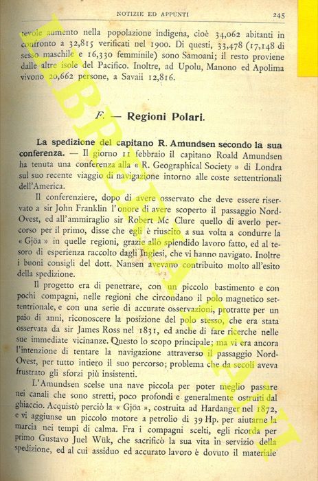 - - La spedizione del capitano R. Amundsen secondo la sua conferenza. Meteorologia nelle regioni antartiche. Una nuova spedizione inglese al Polo Sud.