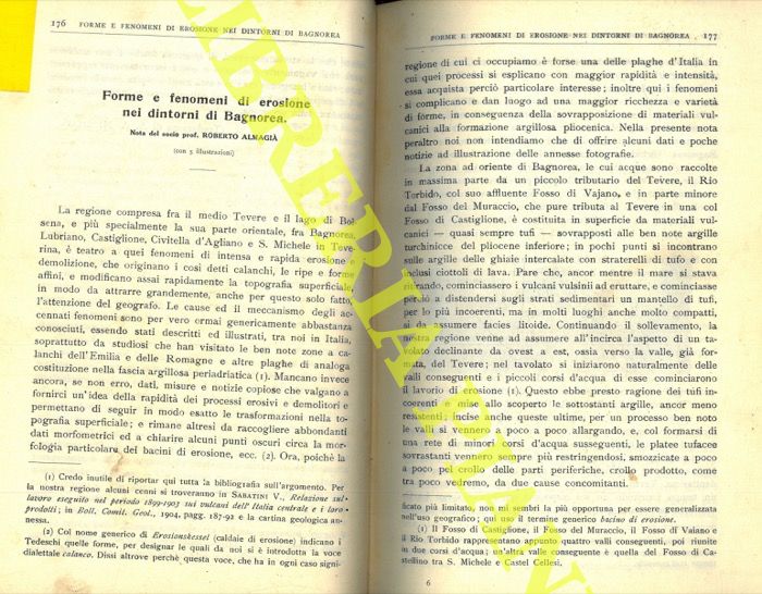 ALMAGIA' Roberto - - Forme e fenomeni di erosione nei dintorni di Bagnorea.