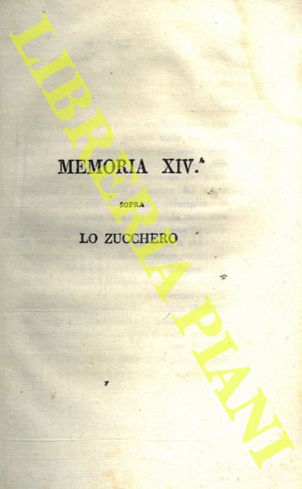 MOLINA Gioan-Ignazio - - Sopra lo zucchero.