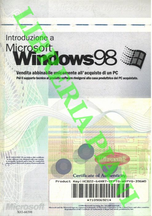- - Introduzione a Microsoft  Windows 98.