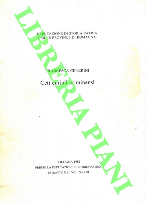 CENERINI Francesca - - Ceti curiali ariminensi.