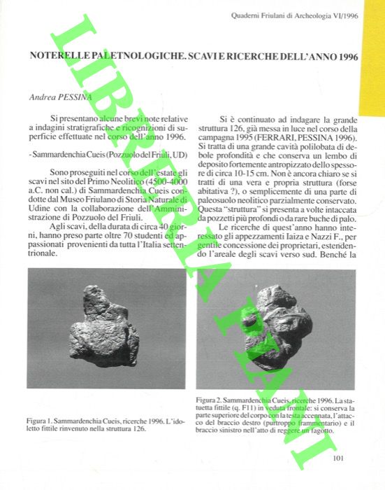 PESSINA Andrea - - Noterelle paletnologiche. Scavi e ricerche dell'anno 1996.
