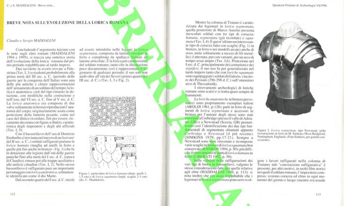 MADDALENI Claudio - MADDALENI Sergio - - Breve nota sull'evoluzione della lorica romana.