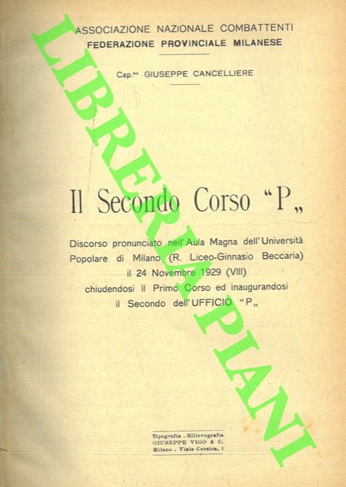 CANCELLIERE Giuseppe - - Il Secondo Corso 