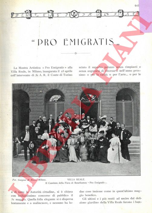 - - 'Pro emigratis' (Mostra artistica).
