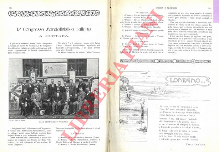 - - I Congresso Mandolinistico Italiano a Mortara.