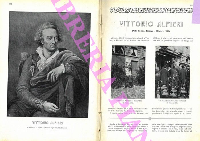 - - Vittorio Alfieri (Asti,. Torino, Firenze - Ottobre 1903)