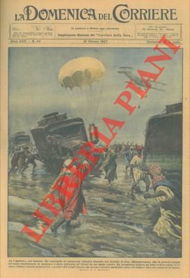 BELTRAME A. - - Un convoglio di autocarri, rimasto bloccato nel deserto di Irac, a causa delle piogge,  stato rifornito di viveri gazie a un aeroplano inglese che faceva cadere piccoli paracaduti, ognuno dei quali conteneva dei viveri.